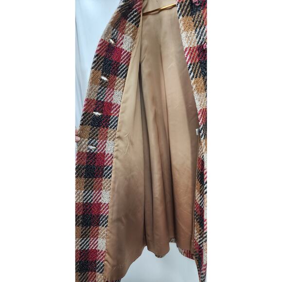 Vintage Long Line Pleated Back Coat Wool ILGWU Union Made Fully Lined - Picture 9 of 16